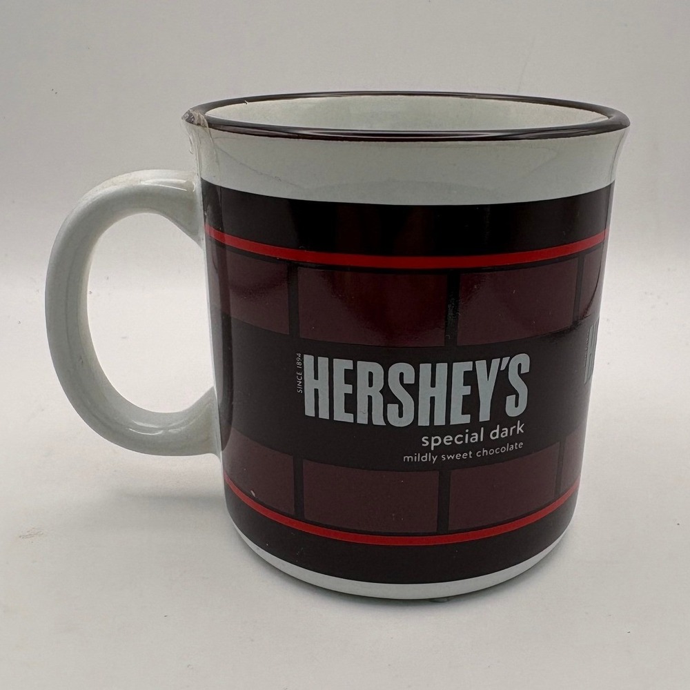 Hershey's Special Dark Chocolate Coffee Mug Galerie Ceramic Brick Pattern Red